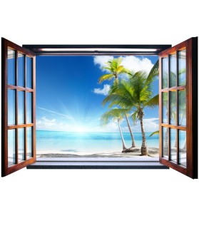 Fotografie tapet Hawaii 3D fereastra Vlies