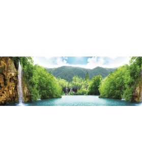 Fotografie tapet Cascada langa lac 3XL Vlies Fotografie tapet Cascada langa lac 3XL Vlies