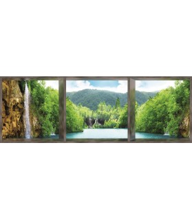 Fotografie tapet Cascada langa lac 4XL Vlies Fotografie tapet Cascada langa lac 4XL Vlies