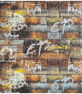 Tapet 3D Autocolant maro Graffiti